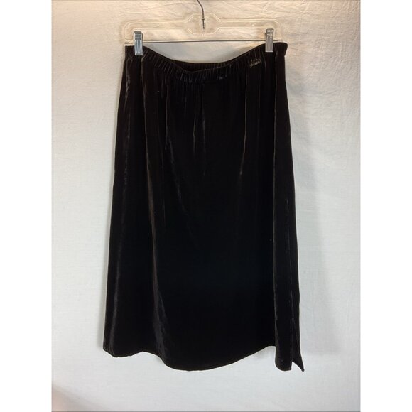 New $180 Ivy Jane size M midi Skirt Black Velvet floral Embroidered BOHO FALL - Picture 3 of 10